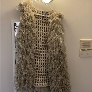 Crochet fringe vest
